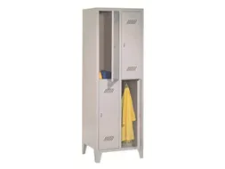 dubbeldekse locker,HxBxD 1850x600x500mm,2x2vak.,RAL7035,front RAL5012