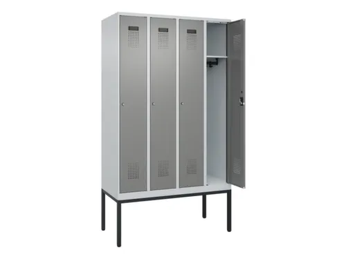 locker,HxBxD 2120x1200x500mm,4vak,vak B 300mm,cil.-slot,voetonderstel