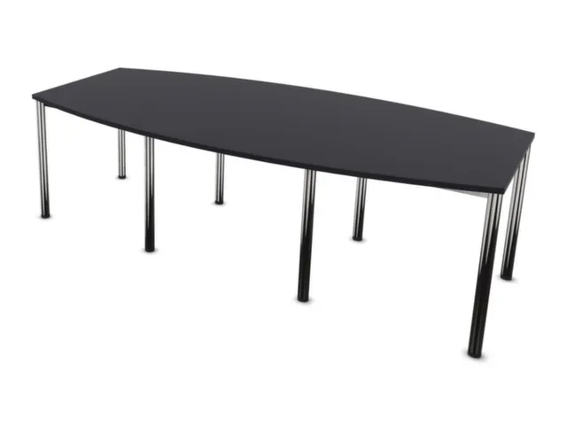 vergadertafel,HxBxD 740x2400x1200mm,vatvormig,CC-zwart