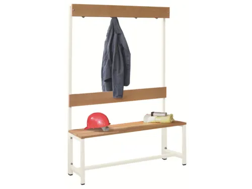 Omkleedbank LxB 1000x400mm Houten Latten Haken Enkelzijdig Ral9010