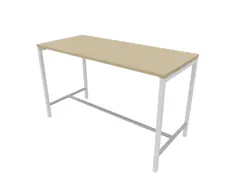 statafel,HxBxD 1070x1800x800mm,hoekig,met 4-voeten wit,blad eiken