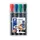 Viltstift Lumocolor 350 permanent beitelpunt set à 4 stuks assorti