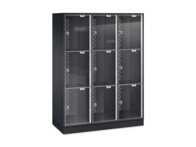 grootvolume-lockersysteem,HxBxD 1750x1220x500mm,3x3vakken,cil.-slot