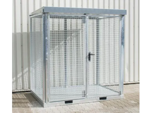 gasflessendepot,v. 45xØ 230mm fles,HxBxD 2260x2115x1570mm,m. deksel