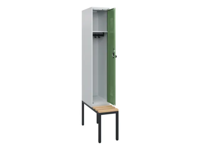 locker met bank,HxBxD 1950x300x815mm,1vak,vak B 300mm,draaigrendel