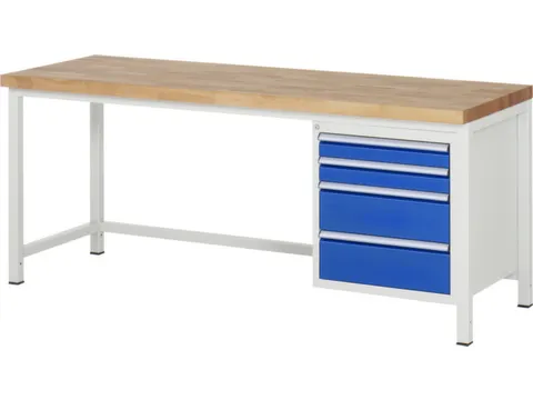 werkbank,HxBxD 840-1040x2000x700mm,beukblad,draagverm. 1250kg,4voeten