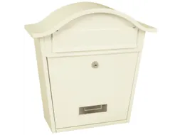 muurbrievenbus,staal,wit,HxBxD 370x362x133mm,inworp/uitname voor