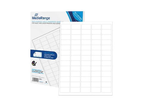 Mediarange Etiketten 38,1X21,2Mm 3250Stuk Wit Permanent