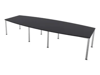 vergadertafel,HxBxD 740x3600x1400mm,vatvormig,CC-zwart - 1