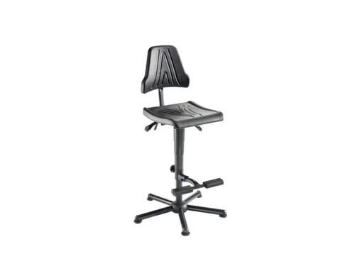 Werkplaatsstoel 535-785mmx420mmx440mm Pu-Zitting Zwart Glijders
