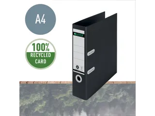 Ordner Leitz 1018 180° Recycle A4 80mm karton zwart - 2