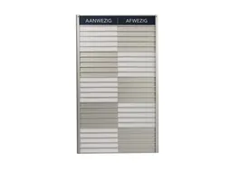Menoor In-Uit bord 25 namen Aluminium Aanwezig/Afwezig Donkerblauw
