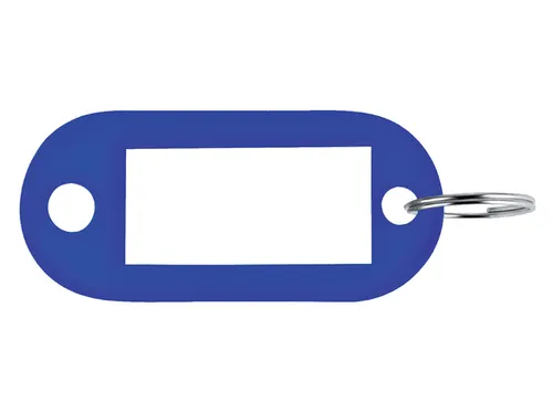 Sleutellabel Pavo kunststof blauw 100 stuks