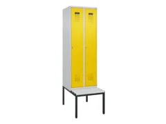 locker met bank,voor scheiding van kleding,HxBxD 2120x600x815mm,2vak