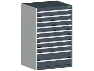 ladekast HxBxD 1200x800x750mm 10laden RAL7035 front RAL7016 - 2