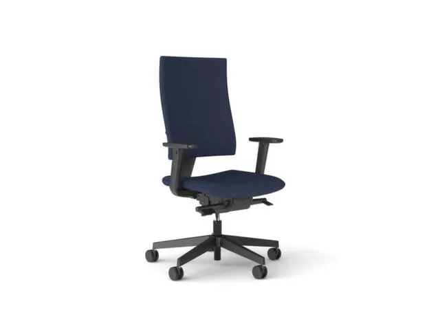 Bureaustoel Donkerblauw Frame Zwart Synchroonmechanisme Met Armleuning