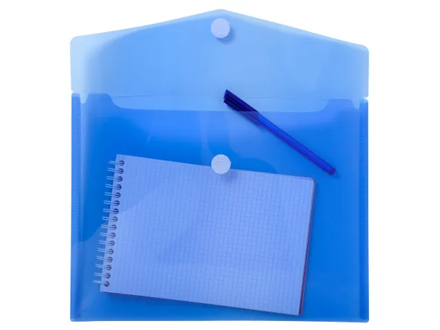 5 Envelop Tassen Pp Met Klittenband Sluiting A4 Blauw