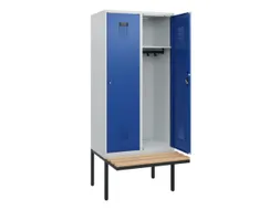 locker met bank,HxBxD 1950x800x815mm,2vak,vak B 400mm,cilinderslot