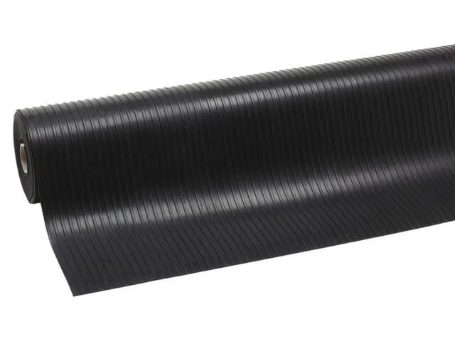 werkplek-vloerbedekking,metergoed,HxB 3x1200mm,rubber,brede ribbels
