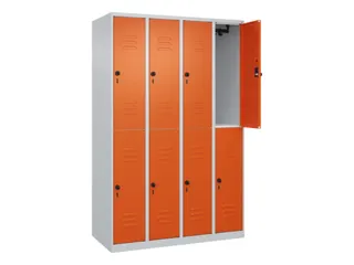 dubbeldekse locker,HxBxD 1850x1200x500mm,4x2vak.,vak B 300mm - 2