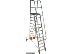 verrijdbare treden-platformladder,eenzijdig,10trede(n),stand H 2,35m