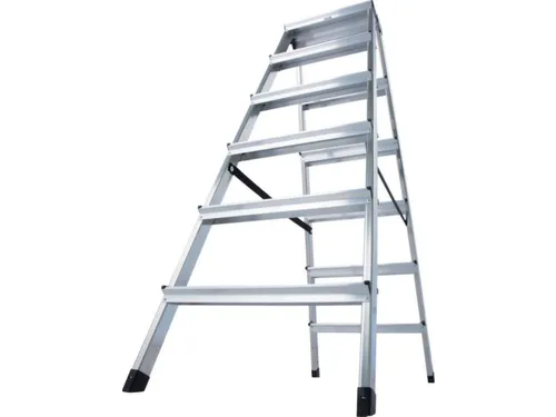 Lichte Universele Trapladder Tweezijdig L 1.41m H 1 08m 2x6treden