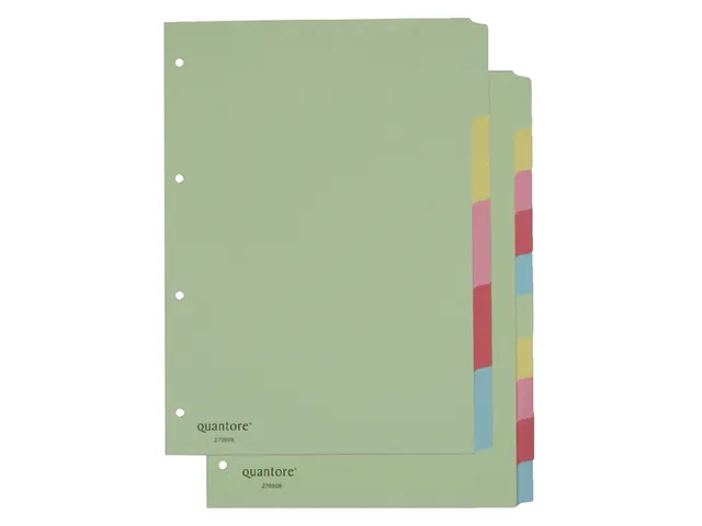 Tabbladen Quantore A4 4-gaats 5-delig assorti karton
