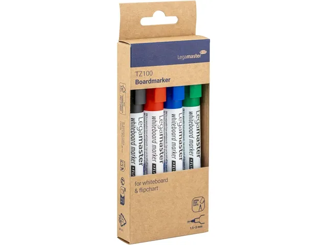 Viltstift Legamaster TZ100 Whiteboard Rond Assorti 1.5-3mm 4st