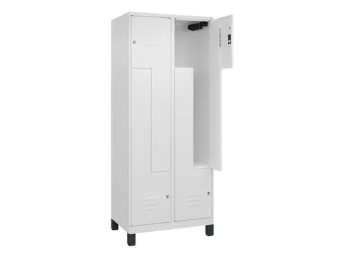Z-garderobekast,HxBxD 1950x800x500mm,vak B 200/400mm,cil.-slot,voeten