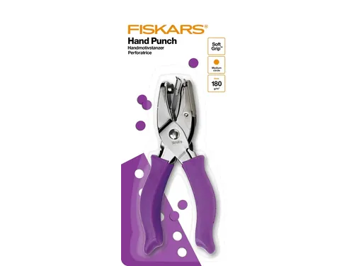 Handpuncher Fiskars M circle 1/8 inch met SoftGrip paars