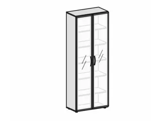 kantoorkast HxBxD 2160x800x420mm romp wit glazen deur - 1