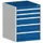 ladekast HxBxD 800x650x650mm 5laden romp RAL7035 front RAL5010