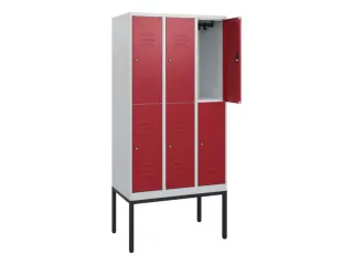 dubbeldekse locker,HxBxD 1950x900x500mm,3x2vak.,vak B 300mm,cil.-slot - 2