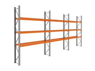 palletstelling,basis+2xaanbouw,HxBxD 3990x8500x750mm,vakl. 3000kg - 1