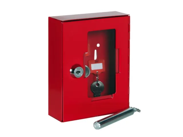 Noodsleutelkast Staalplaat Met Hamer Hxbxd 150X120X34Mm Rood