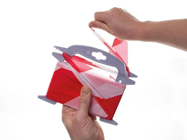 Rood/wit Veiligheidslint 100 Meter Met Dispenser