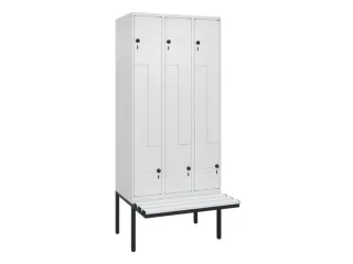 Z-garderobekast,HxBxD 2120x900x815mm,6vak,vak B 300mm,draaigrendel - 1