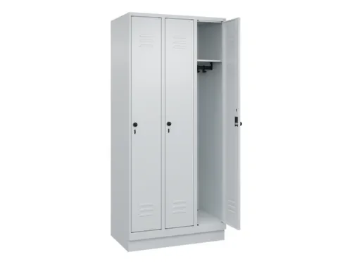 locker,HxBxD 1950x900x500mm,3vak,vak B 300mm,draaigrendel,sokkel