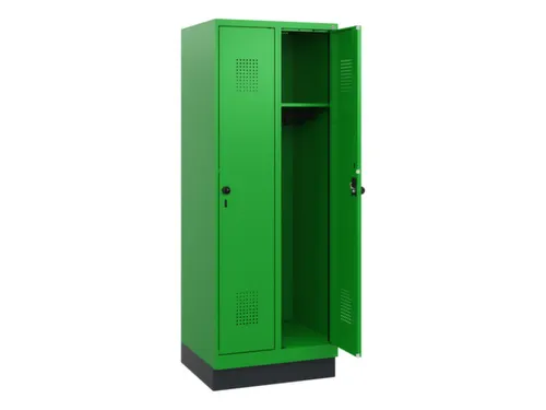 schoollocker,HxBxD 1630x600x500mm,2vak,vak B 300mm,draaigrendel,sokkel