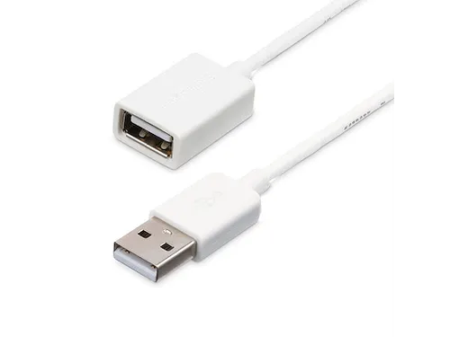 1m USB 2.0-verlengkabel wit A naar A M/F