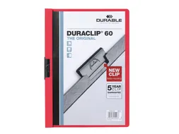 Klemmap Durable Duraclip A4 6mm 60 vellen rood