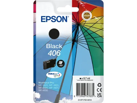 C13T17G14010 EPSON 406 WF Inkt zwart ST 450 pagina's 8,7ml