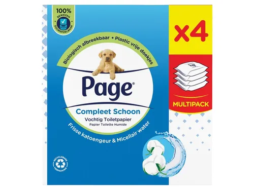 Vochtig toiletpapier Page Compleet Schoon 4 pakken à 38 vel