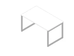 bureau,HxBxD 730x1400x800mm,blad wit,sledeframe aluminium