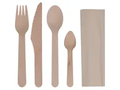 Houten Bestekset Naturel Doos 100 Stuks