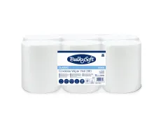 BulkySoft Midi Poetsrol 1-laags Cellulose coreless 280m 6 rollen