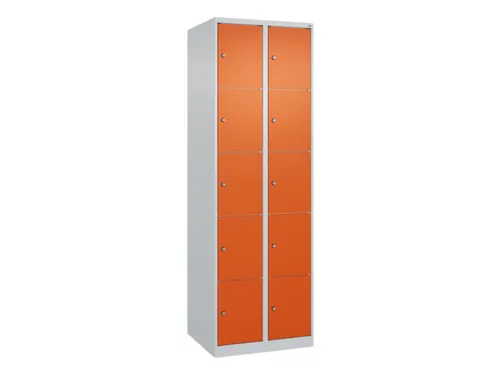 lockerkast,HxBxD 1850x600x500mm,2x5vakken,vak B 300mm,cil.-slot