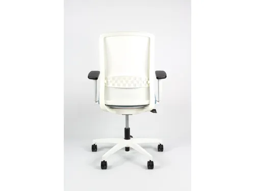 Bureaustoel EN1335 Linea Tekna White 01 l.blauw/wit met 3D armleuning