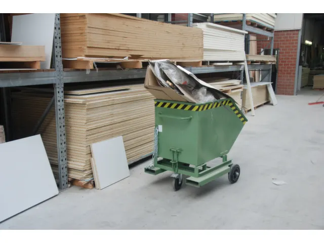 Kiepwagen voor spaanders,HxLxB 1290x1420x1340mm,1m³,draagverm. 300kg