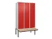 locker voor scheiding van kleding,HxBxD 2120x1200x815mm,3vak